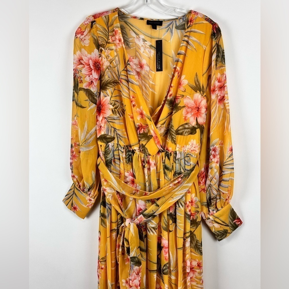 Women's Long Sleeve Floral Sheer Maxi Dress - Picture 2 of 9